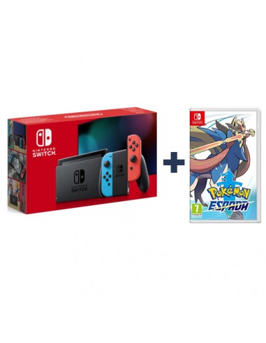 Pack Consola Nintendo Switch Azul Neón/Rojo Neón + Kirby y la Tierra  Olvidada