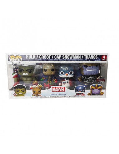 4 POP! Holiday Marvel Hulk, Groot, Snowman & Thanos Holidays Special Edition | Tienda Funko Pop! Oficial