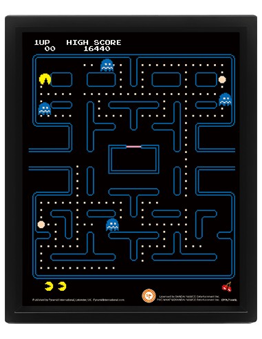 Cuadro 3D Lenticular PAC-MAN Maze...