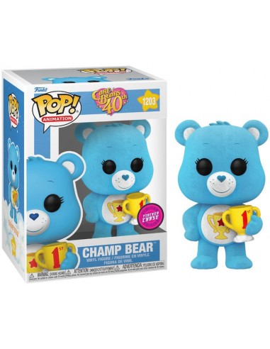 FUNKO POP! Osos Amorosos (Care Bears 40th Anniversary) Champ Bear Flocked  CHASE Limited Edition (1203)