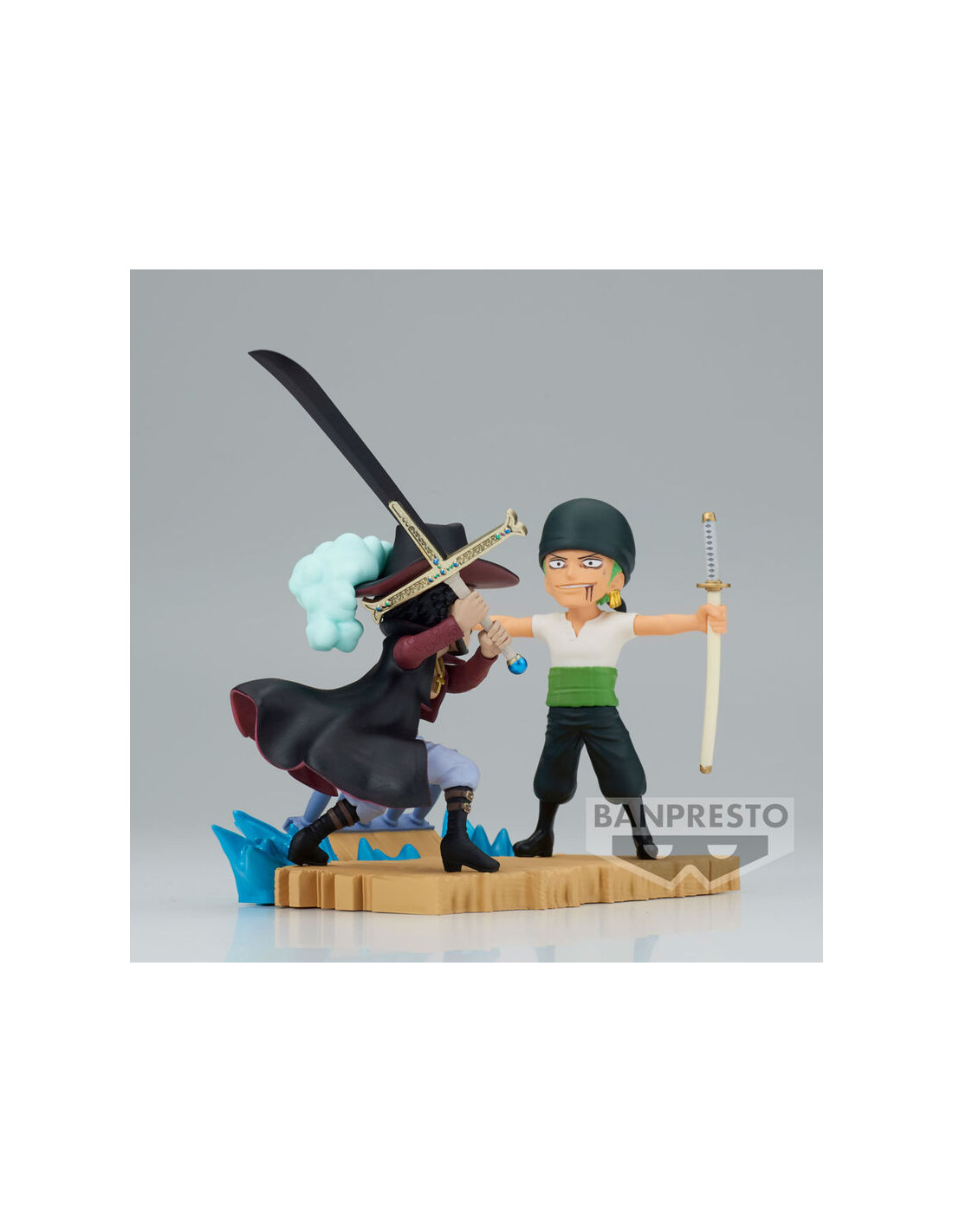 One Piece Log Stories Roronoa Zoro VS Dracule Mihawk figure 7cm Banpresto