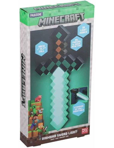 Lámpara Minecraft Espada De Diamante...